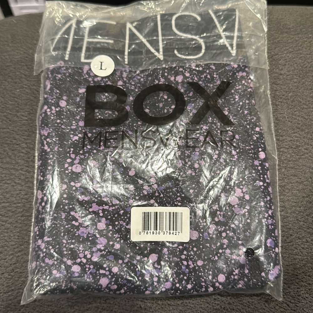 Brand New Box Menswear Underwear Boxer Briefs - Black with Purple Speckles